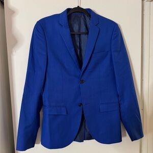 Topman single breasted two button suit jacket in blue